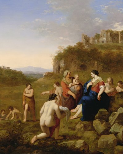 The Finding of Moses by Cornelis van Poelenburgh or Poelenburch
