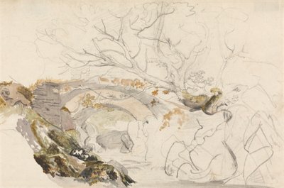 Bridge and Trees by Cornelius Varley