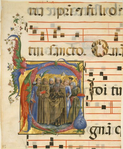 Manuscript Illumination with All Saints in an Initial V, from an Antiphonary by Cosmè Tura