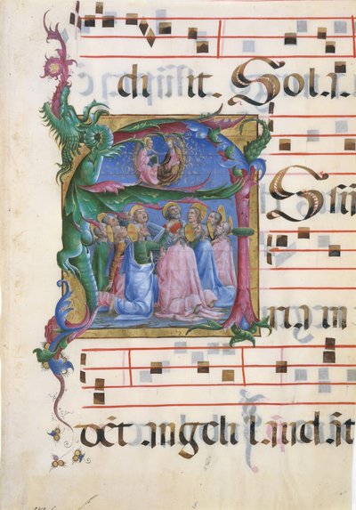 Manuscript Illumination with the Assumption of the Virgin in an Initial A by Cosmè Tura