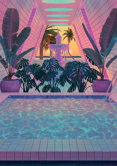 Vaporwave Pool Retreat by CosmoZach