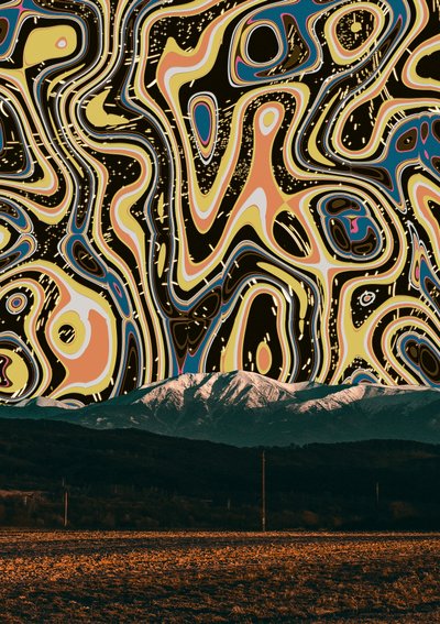 Vibrant Abstract Mountains by CosmoZach