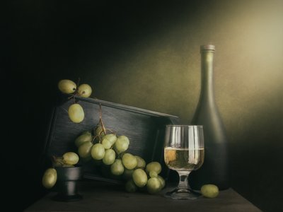 White Wine and Grapes by Cristiano Giani