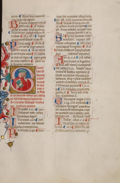 Initial S: Bust Portrait of a Man Holding His Hand to His Cheek by Cristoforo Cortese