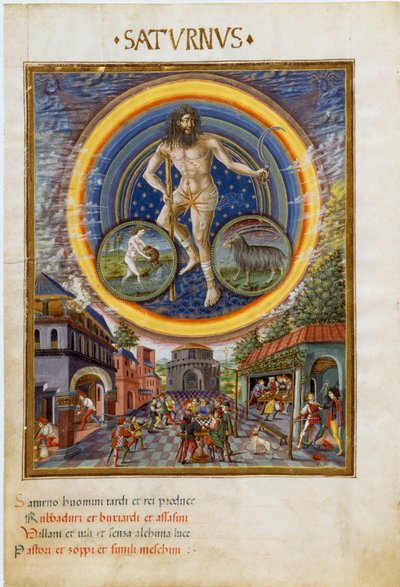 Saturn with Zodiac Signs of Aquarius and Capricorn by Cristoforo De Predis