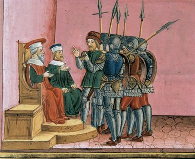 The priests remind Pontius Pilate that Jesus had predicted his resurrection by Cristoforo De Predis