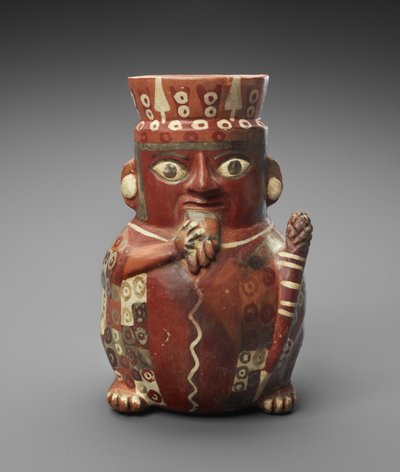 Figural Jar with Pan Pipe and Club, c. 600-1000 AD by Culture Wari