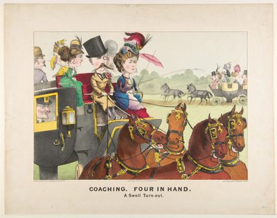 Coaching - Four in Hand - A Swell Turn-out by Currier and Ives