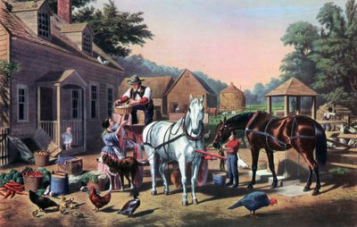 Preparing for Market by Currier and Ives