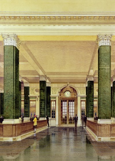 Interior of the Midland Bank, London by Cyril Farey
