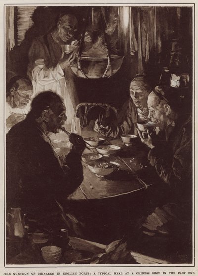A typical meal at a Chinese shop in the East End by Cyrus Cuneo