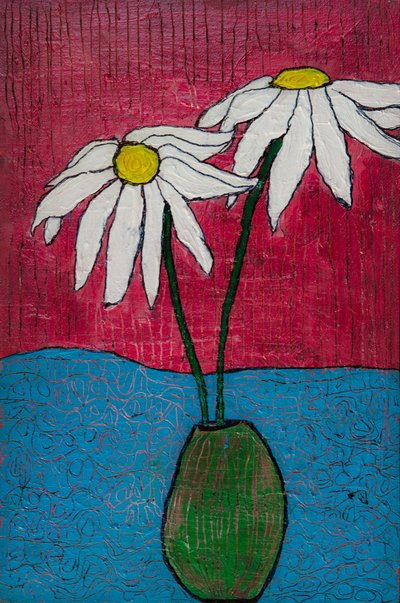 Two Daisies in Vase by Dale Hefer