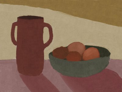 Jug With Peaches by Dan Hobday