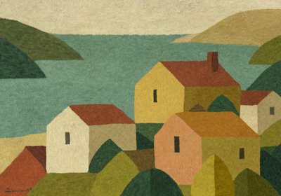 Tranquil Coastal Village by Dan Hobday