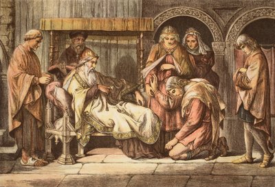 Harold, Returning from Normandy, Presents Himself to Edward the Confessor, engraved by JD Cooper by Daniel Maclise