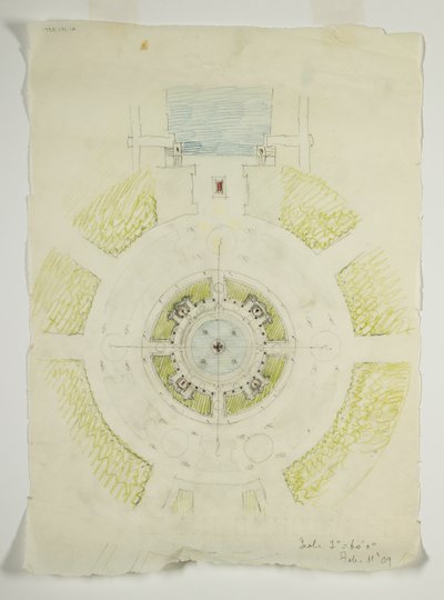 Potomac Round Point, Washington D.C., Circular Pool Plan Sketch, 1909 by Daniel Burnham