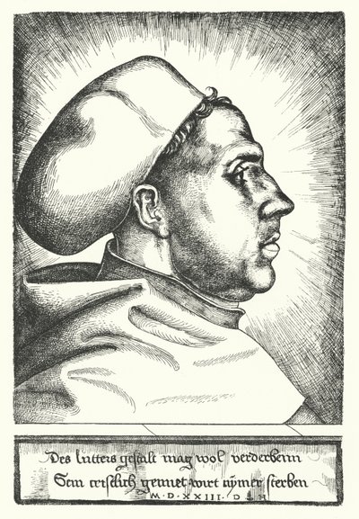 Martin Luther, German Protestant reformer by Daniel Hopfer