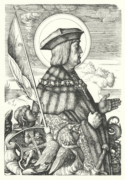 Maximilian I, Holy Roman Emperor, as St George by Daniel Hopfer