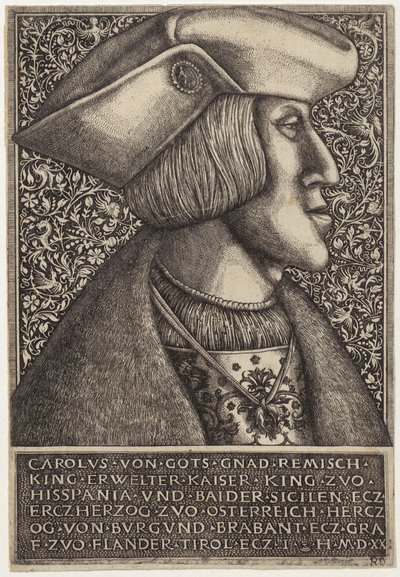 Portrait of Emperor Charles V, from “Opera Hopferiana [...]” by Daniel Hopfer