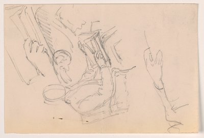 Robert L. Stuart, Seated, First Portrait, for the Presbyterian Hospital; Separate Arm Studies, 1881 by Daniel Huntington