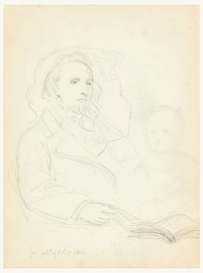Sketches for "Lesson of Charity" and Portrait of Peter Richards, Jr., 1849 by Daniel Huntington