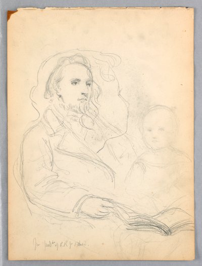 Sketches for "Lesson of Charity" and Portrait of Peter Richards, Jr., 1849 by Daniel Huntington