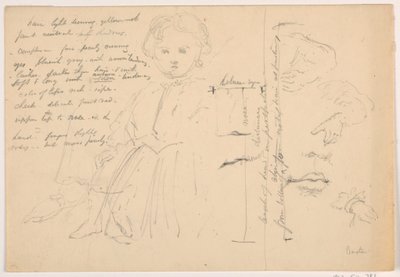 The Child Hugh Baxter Standing, Hand and Lip Studies, 1865 by Daniel Huntington