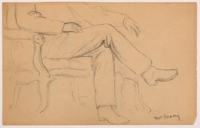 William H. Macy Seated, Lower Body; Verso: Right Hand, 1884 by Daniel Huntington