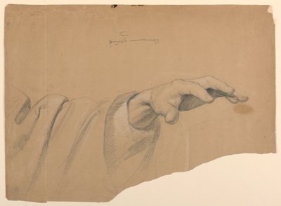 Study of Left Hand for "Communion of the Sick" by Daniel Huntington