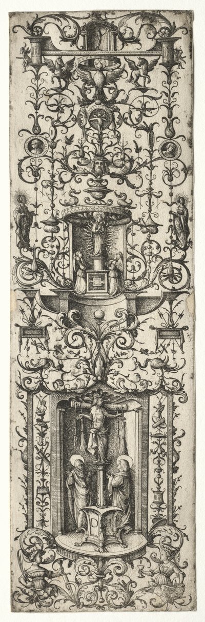 Ornamental Fillet with the Crucifixion and the Virgin and Child by Daniel I Hopfer