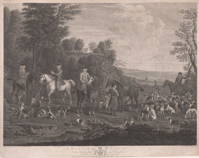 A Hunting Piece in the Hunting Hall at Houghton by Daniel Lerpinière