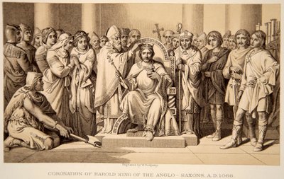 Coronation of Harold II in 1066, engraved by W. Ridgeway by Daniel Maclise