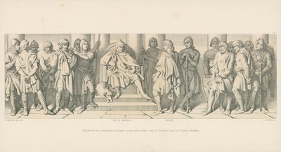 Harold and his Companions brought as Prisoners before Guy of Ponthieu and his Norman Knights by Daniel Maclise