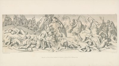 Harold, in front of the Standard of England, is Pierced by a Falling Arrow by Daniel Maclise