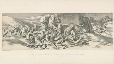 The Night after the Battle; Edith discovers, amid the Slain, the Body of Harold, Last Saxon King of England by Daniel Maclise