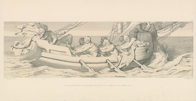 Tostig, defeated in his attempt against Harold, flies in his galley from the English Coast by Daniel Maclise