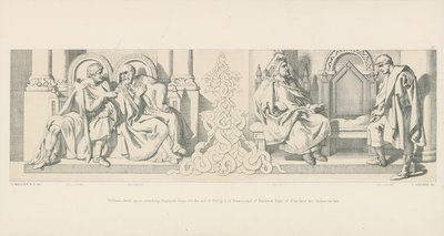 William, Bent Upon Invading England; Begs for the Aid of Philip I of France, and of Baldwin Earl of Flanders His Father-in-Law by Daniel Maclise