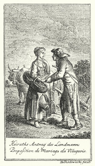Marriage Proposal of the Peasant by Daniel Nikolaus (after) Chodowiecki