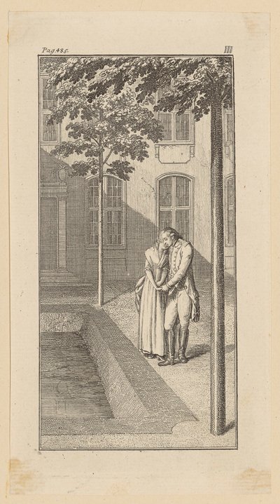 Alexander and Tine by the Pond by Daniel Nikolaus Chodowiecki
