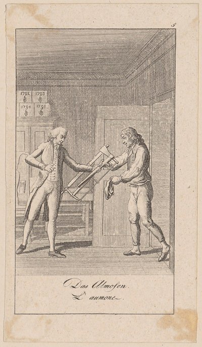 Alms, Sheet 5 of the Series "Sincerity and Hypocrisy" by Daniel Nikolaus Chodowiecki