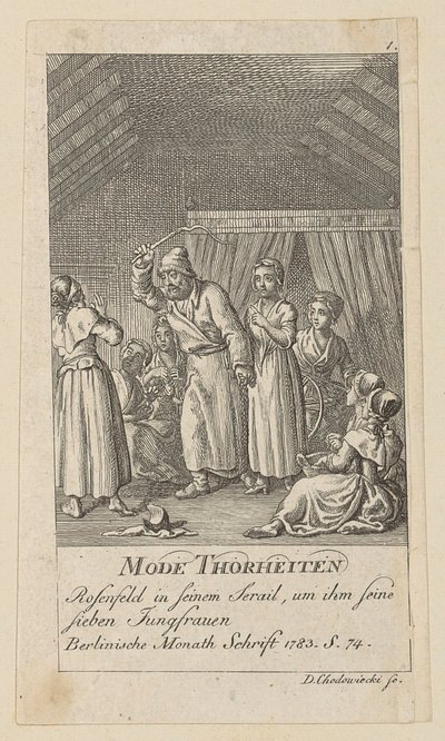 Plate 1 from the Series "Fashion Follies" by Daniel Nikolaus Chodowiecki