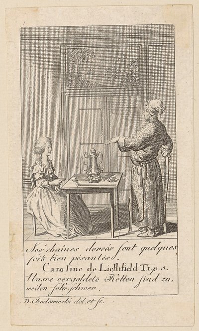 Sheet 1 to "Karoline von Lichtfield" by Daniel Nikolaus Chodowiecki