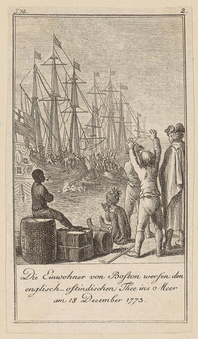 Sheet 2 of the series for the essay “The History of the Revolution of North America”, by M. C. Sprengel. by Daniel Nikolaus Chodowiecki