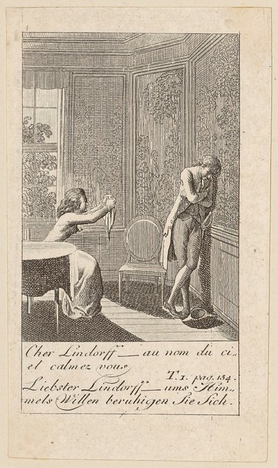 Plate 4 for "Karoline von Lichtfield" by Daniel Nikolaus Chodowiecki
