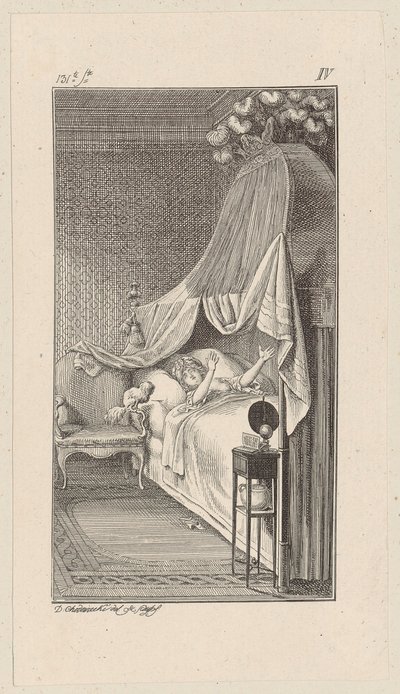 Caesar Wants to Jump on the Bed of the Dreaming Lady Charlotte by Daniel Nikolaus Chodowiecki
