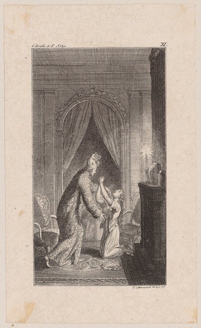 Clarisse Pleads for the Preservation of Her Virtue and Honor by Daniel Nikolaus Chodowiecki