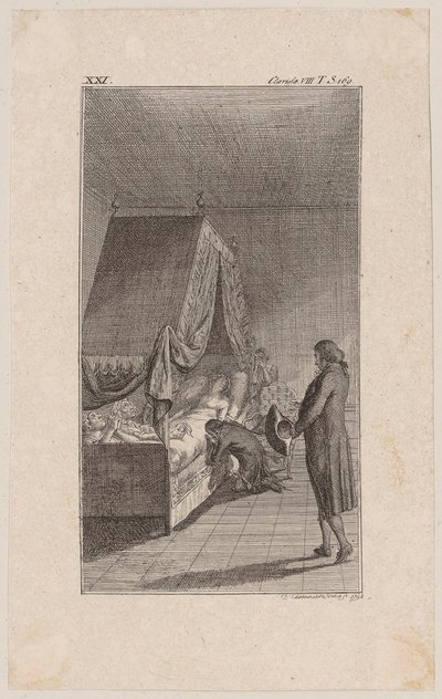 Clarisse Dying in the Canopy Bed by Daniel Nikolaus Chodowiecki