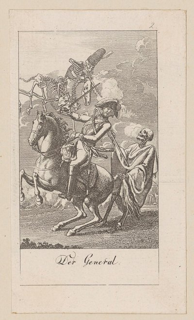 General, Plate 2 from the series "The Dance of Death" by Daniel Nikolaus Chodowiecki