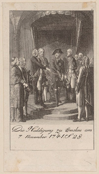 Homage in Breslau on November 7, 1741 by Daniel Nikolaus Chodowiecki