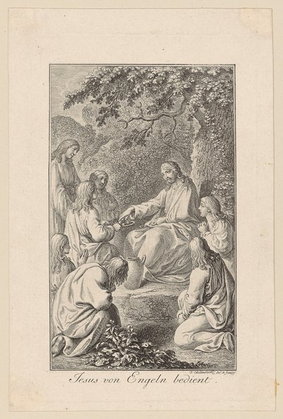 Jesus Served by Angels by Daniel Nikolaus Chodowiecki